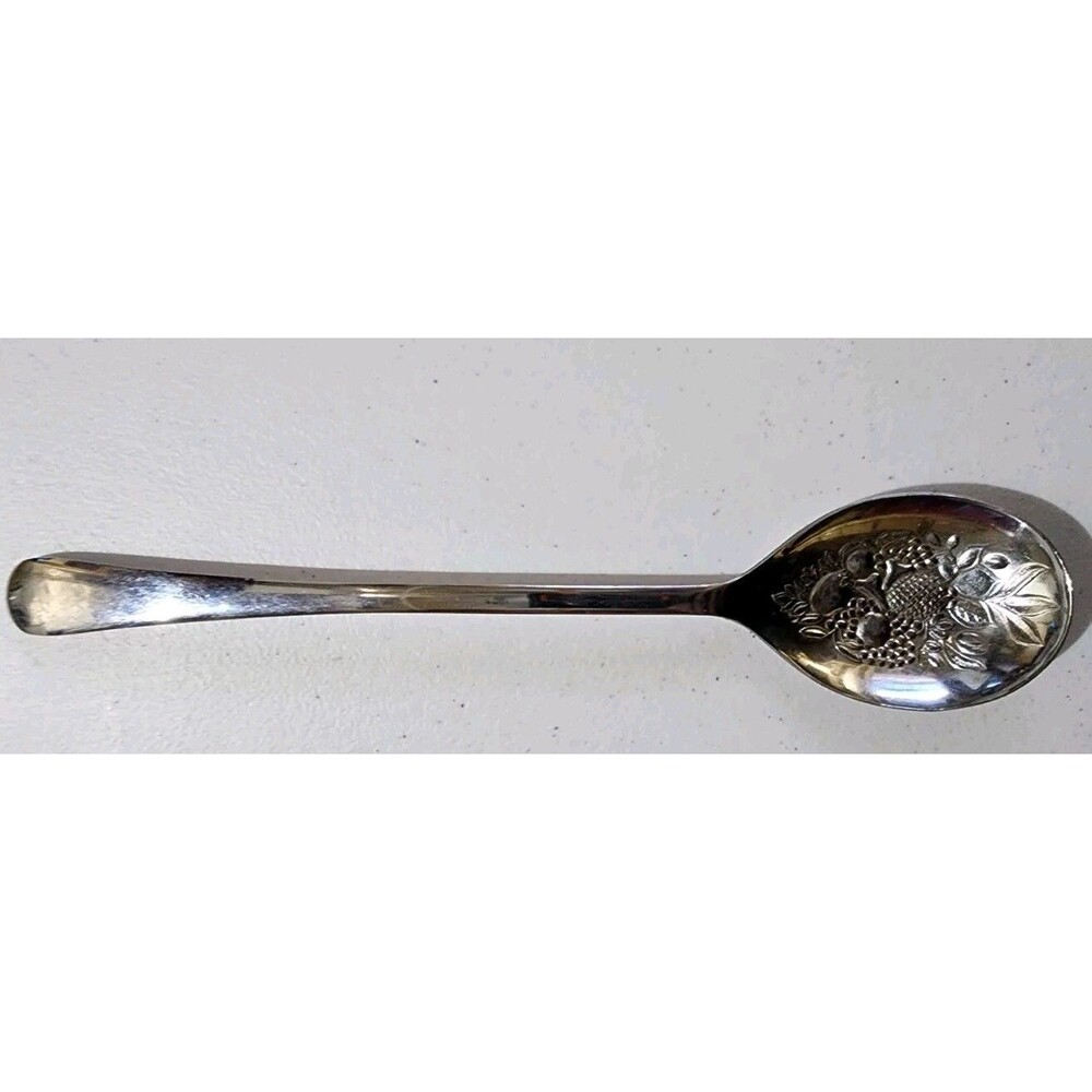 Unbranded Large Fruit Serving spoon Silverware 8 inches Vintage